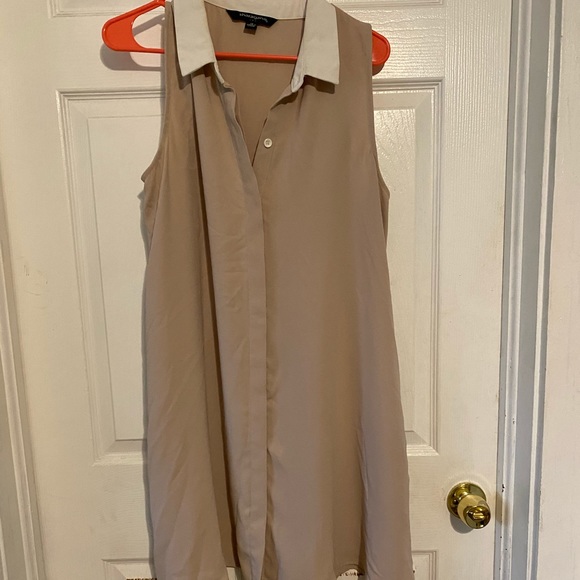 Tan Button Up Dress - Picture 2 of 3